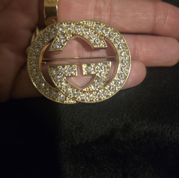 18kgp Gucci Gold-Tone Logo Belt Accessory - Picture 5 of 5